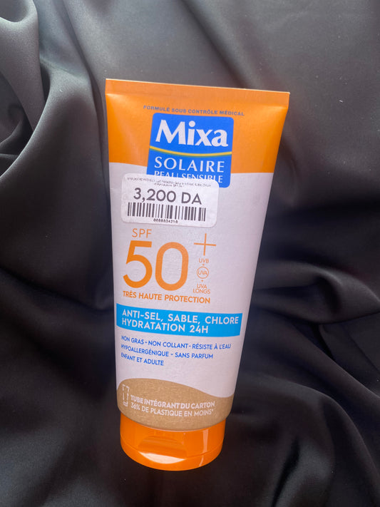 MIXA DERMO PROTECT Lait Protection Solaire Anti-sel, Sable, Chlore et Hydratation SPF50+