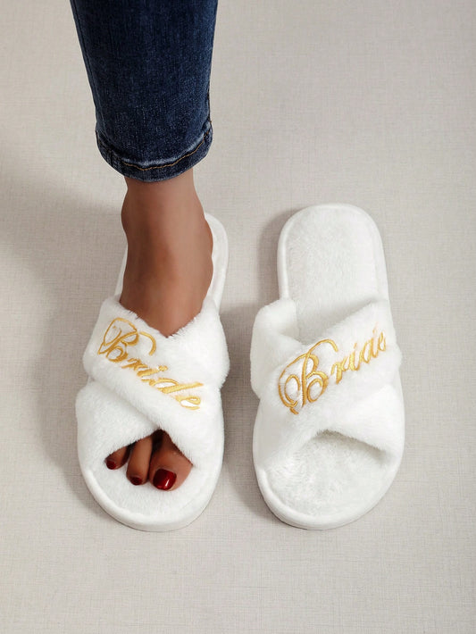 Pantoufles Broderie Bride SHEIN
