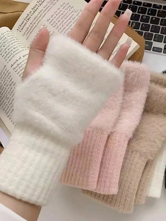 gants sans doigts en fourrure sc2410168895086098 SHEIN