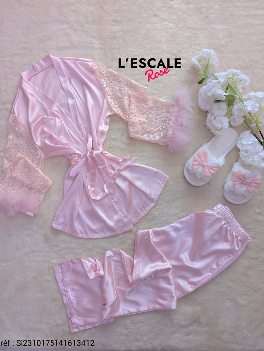 Pyjamas en satin Si2310175141613412 SHEIN