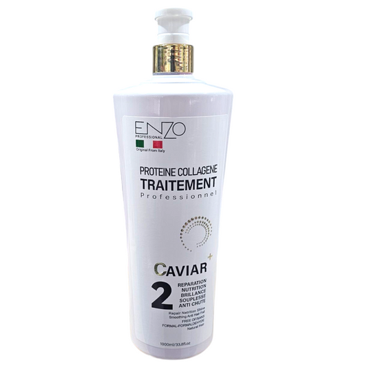 traitement capillaire professionnel Enzo Professional Protéine Collagène Traitement Caviar 2 1000 ml.