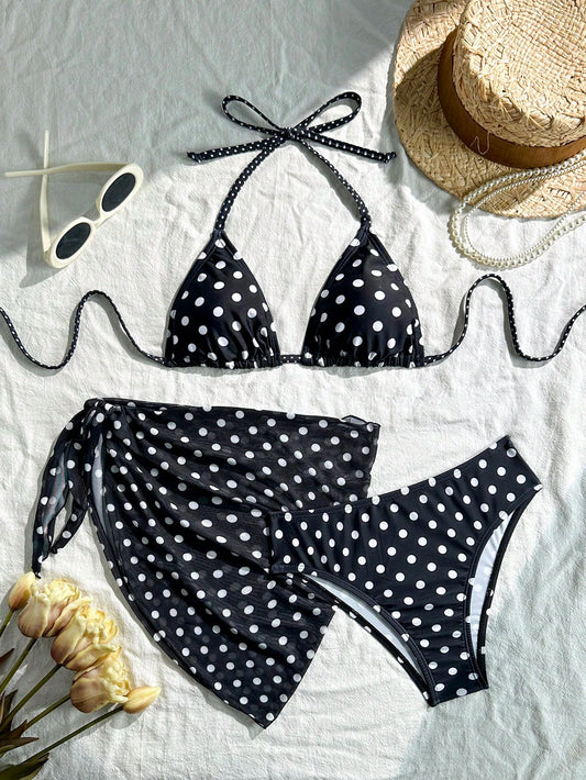 Bikini a petit point noir