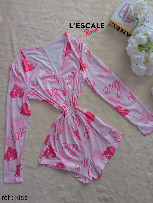 Combi-short d'hiver kiss shein