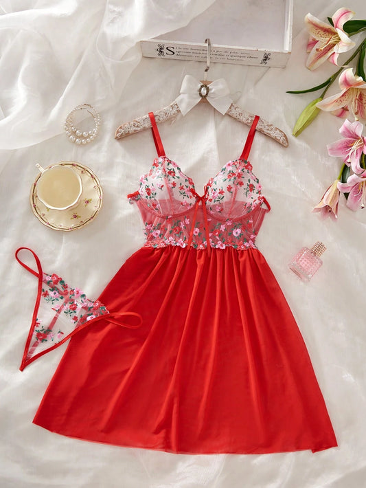 Nuisette a fleur rouge shein