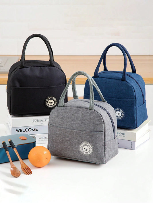 Sac à déjeuner isotherme avec motif ours gris
