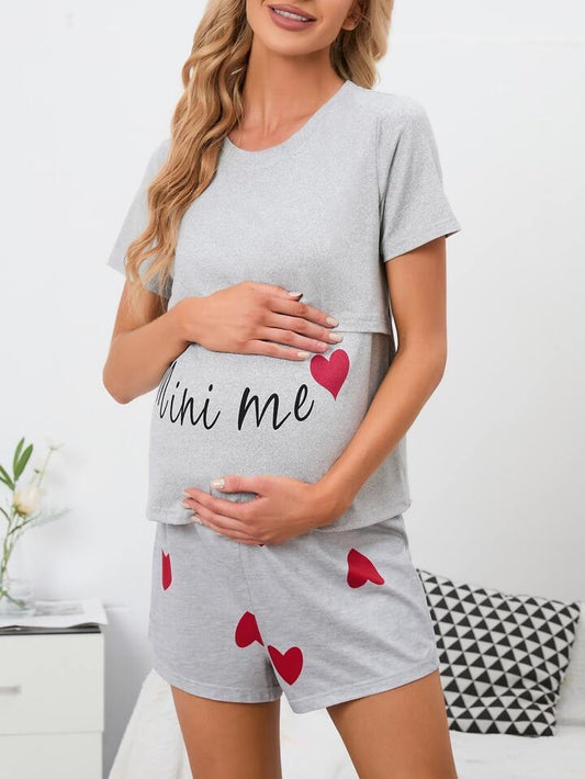 Pyjama d'été allaitement sa2302113962816881 SHEIN