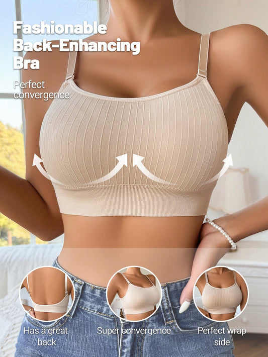 Soutien-gorge De Confort Pour Femmes Sans Fil, Sans Couture, Décolleté En U Profond, Sans Dos SHEIN