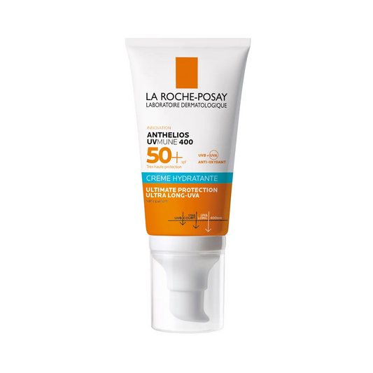 LA ROCHE-POSAY ANTHELIOS UVMUNE 400- SPF50+ Crème Solaire Visage Hydratante Sans Parfum Peaux Sensibles, 50ml