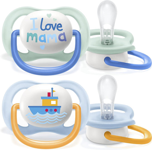 Philips Avent Lot de 2 sucettes Ultra Air sans BPA pour les bébés âgés de 0 à 6 mois