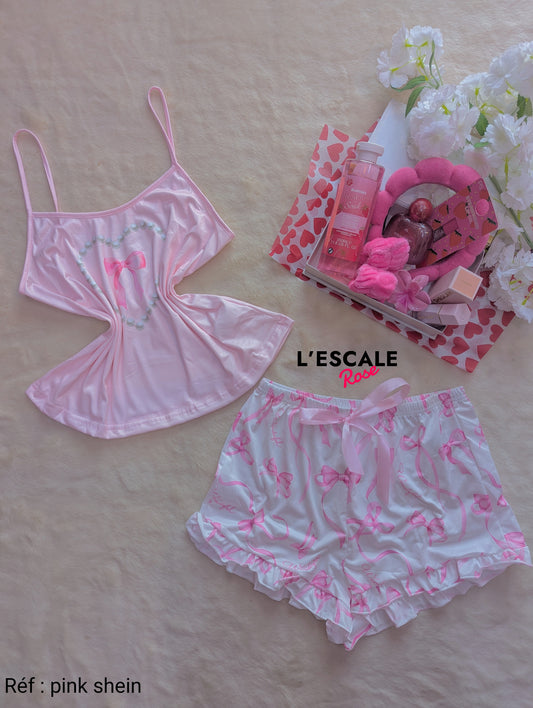 Pyjama d'été short pink shein