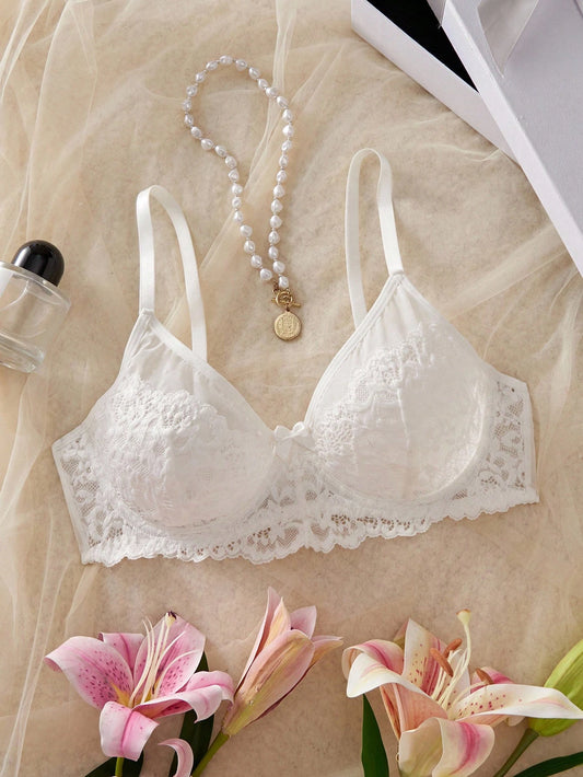 Soutien-gorge push-up avec armatures en dentelle shein