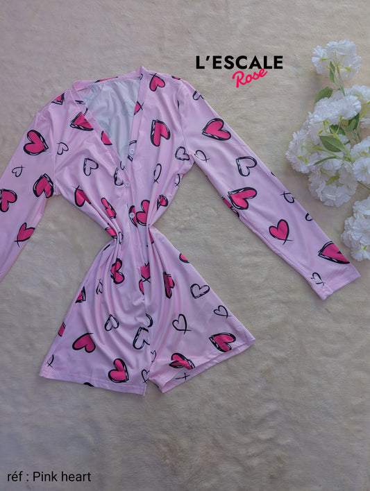 Combi-short Pink heart shein