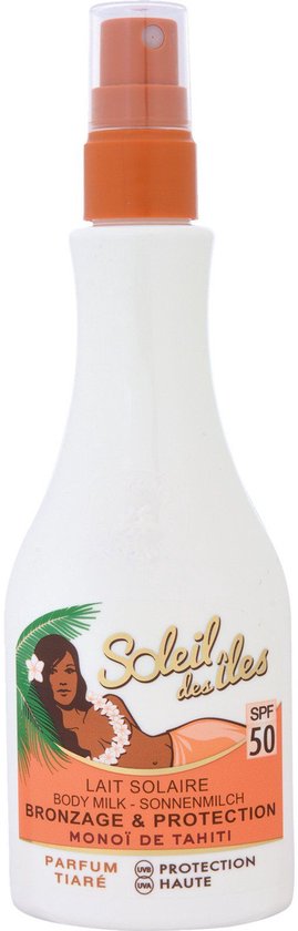 Soleil des Îles - Lait Solaire SPF50 – Monoï de Tahiti | bronzage et Protection - Crème solaire