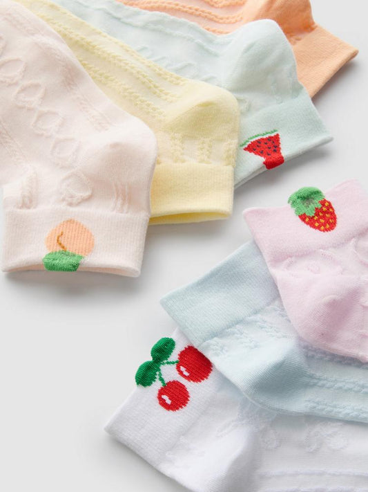 Lot de 7 paires de chaussettes courtes à motifs fruits
