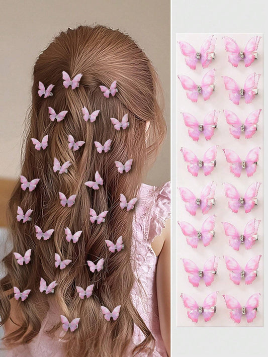 10 pièces/set Petits clips à cheveux papillon SHEIN