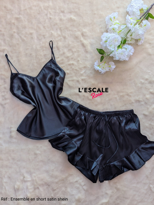 Ensemble short satin shein