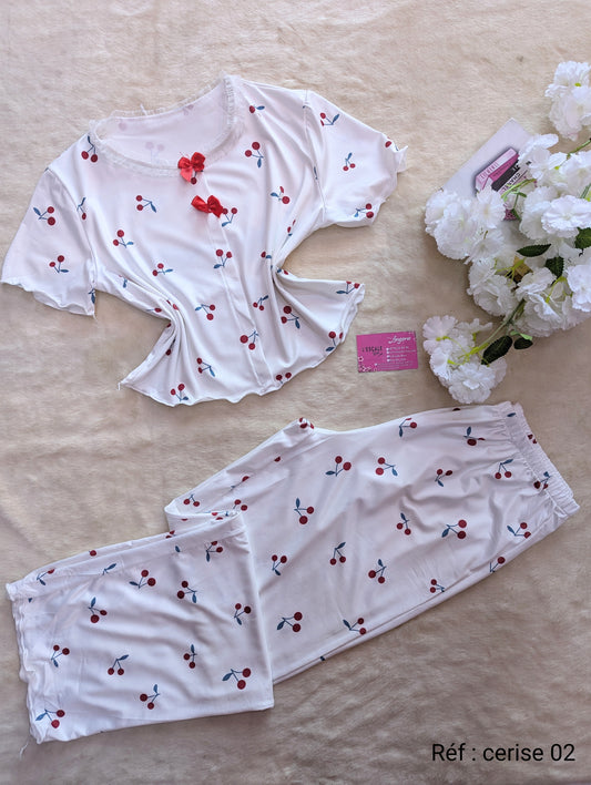 Pyjama d'été cerise 02
