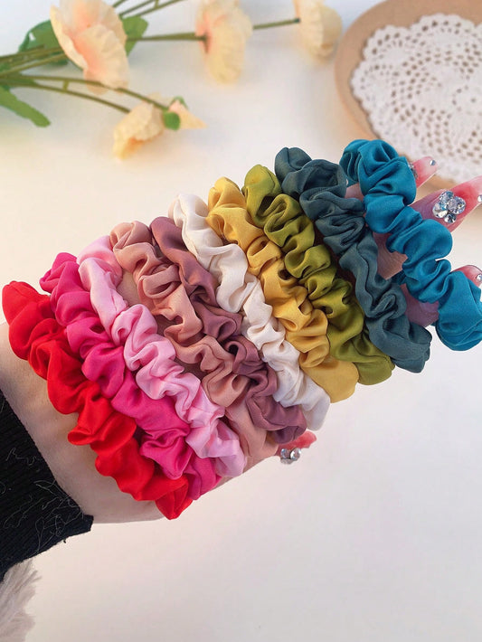 10 pièces/paquet Élégants chouchous en satin français shein