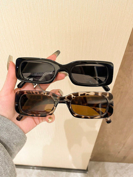 2 pièces lunettes carrées vintage mignonne Y2K à la mode pour hommes et femmes