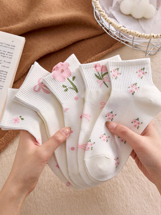 chaussettes blanches et roses SHEIN