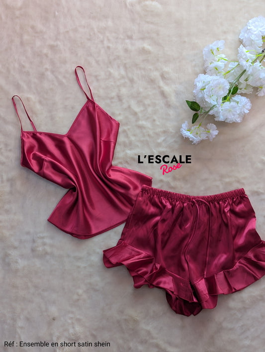 Ensemble short satin shein