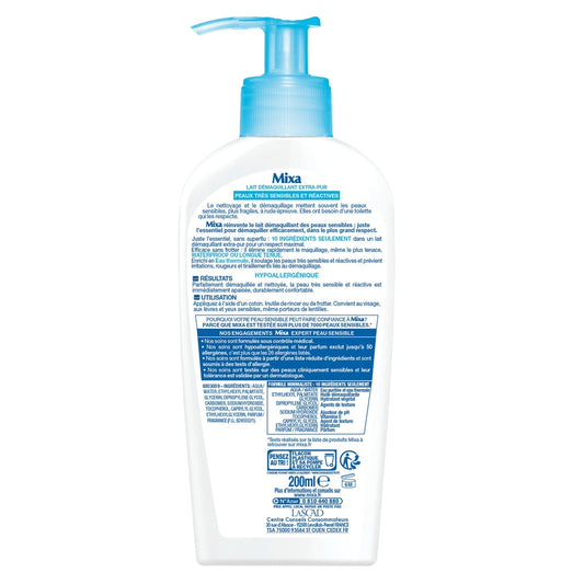 MIXA Expert Peau Sensible Lait Démaquillant Extra-pur Apaisant 200ml